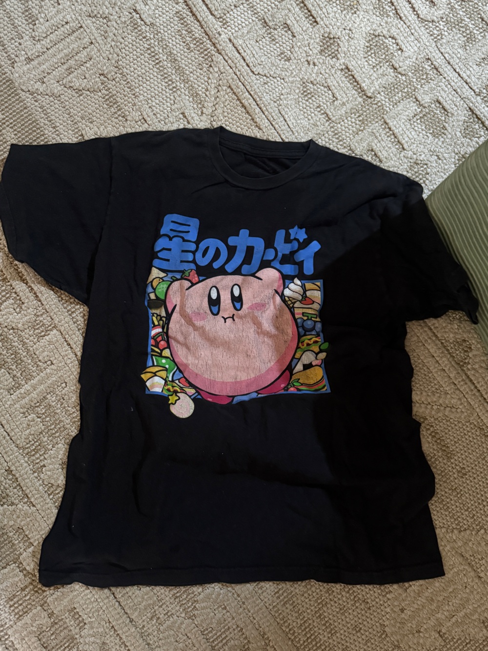 Kirby Nintendo Graphic T-Shirt - Black with Pink Character Print Sz m Japanese